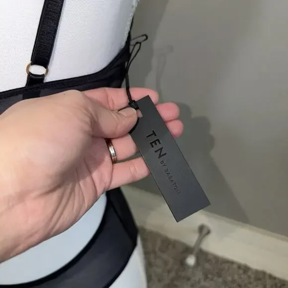 NWT Aritzia Ten By Babaton Encore Black Lace Size M Bustier Sweetheart Bodysuit - Picture 4 of 7